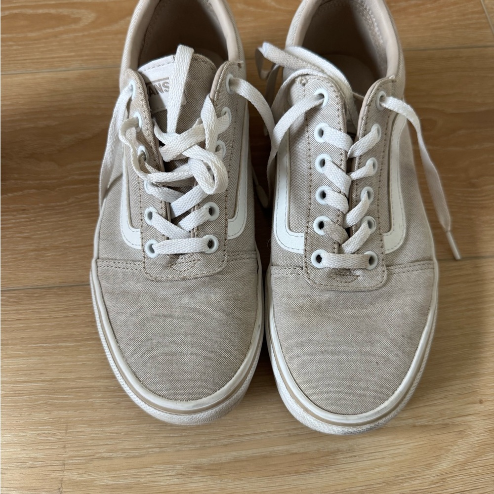 Vans Beige Canvas Sneakers, size 9 women’s